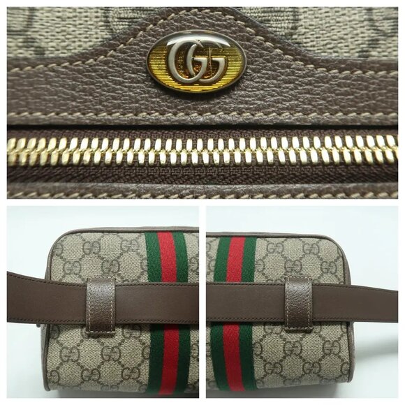 GUCCI Ophidia Brown Canvas Belt Bag 818-041725 - Picture 7 of 12